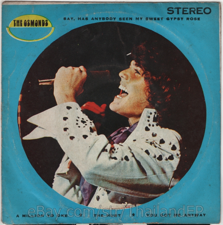 DONW /DONNY OSMOND /CAT STEVENS /SUTHERLAND BOTHERS AND QUIVER EP 7" THAILAND