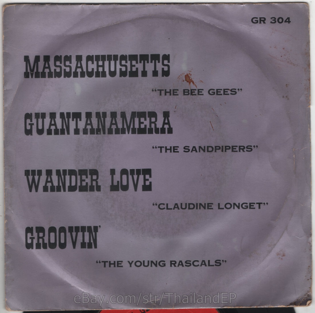 The Young Rascals - Groovin' 1967 /Bee Gees - Massachusetts THAI EP 7" THAILAND
