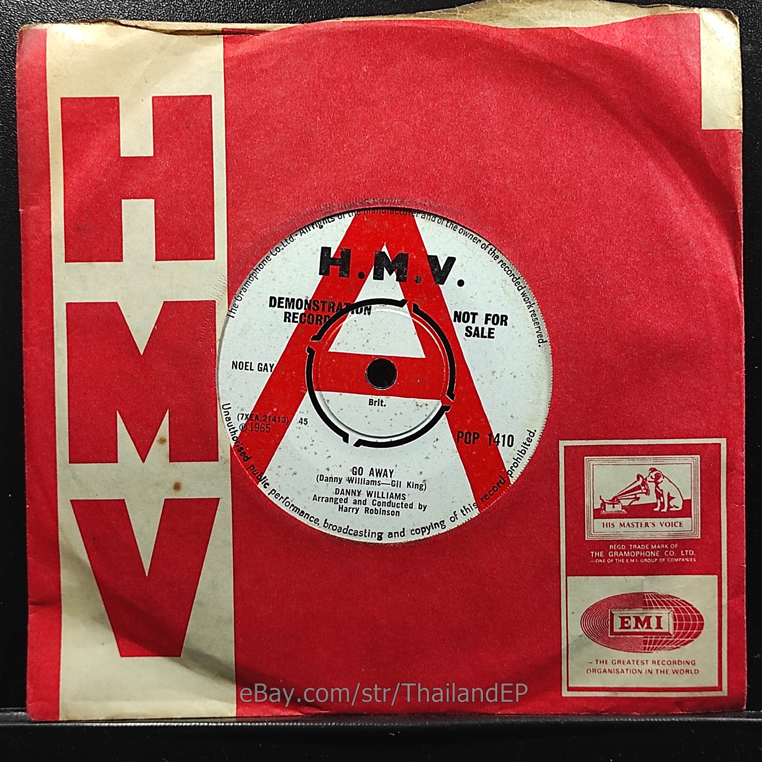 Danny Williams - Go Away (POP 1410) 7" Thai EP