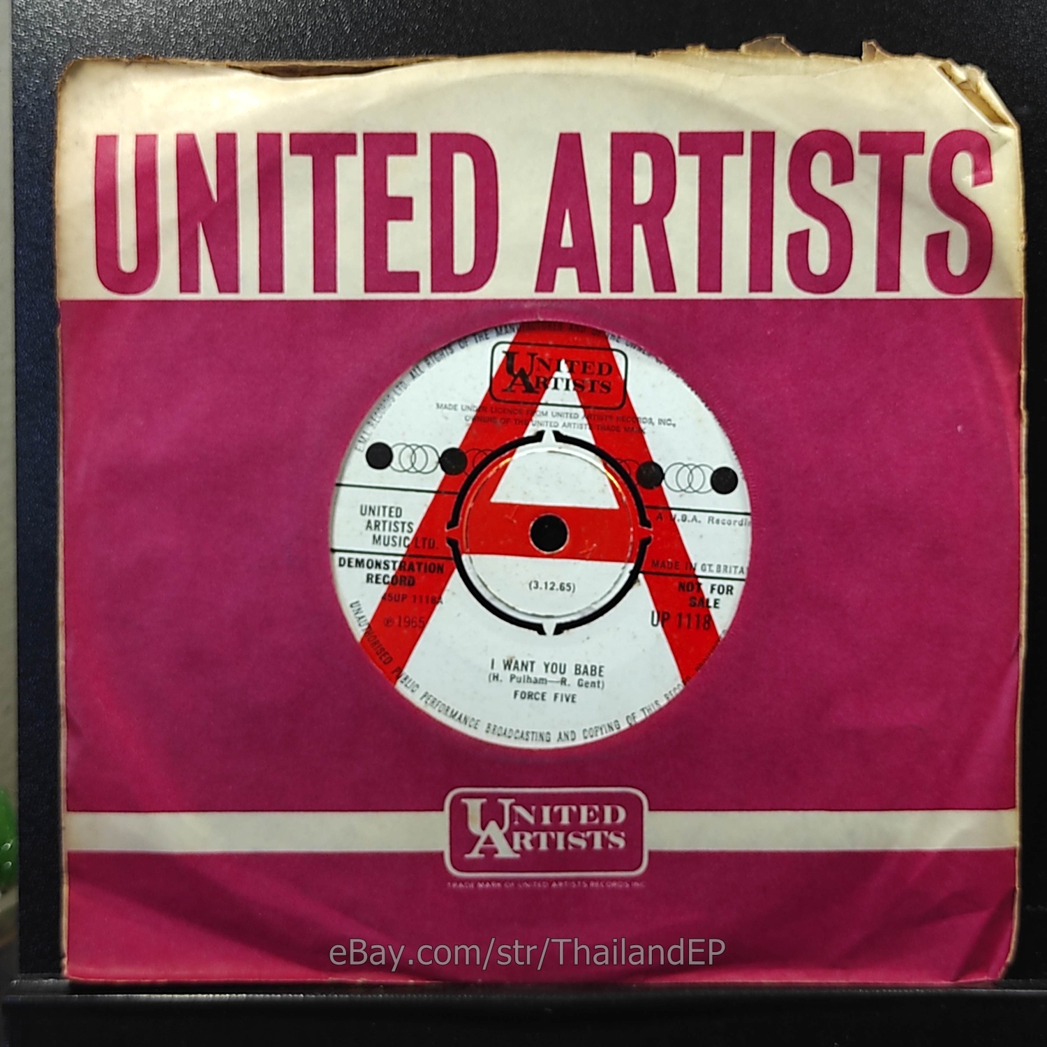 Force Five - I Want You Babe (UP 1118) 7" Thai EP