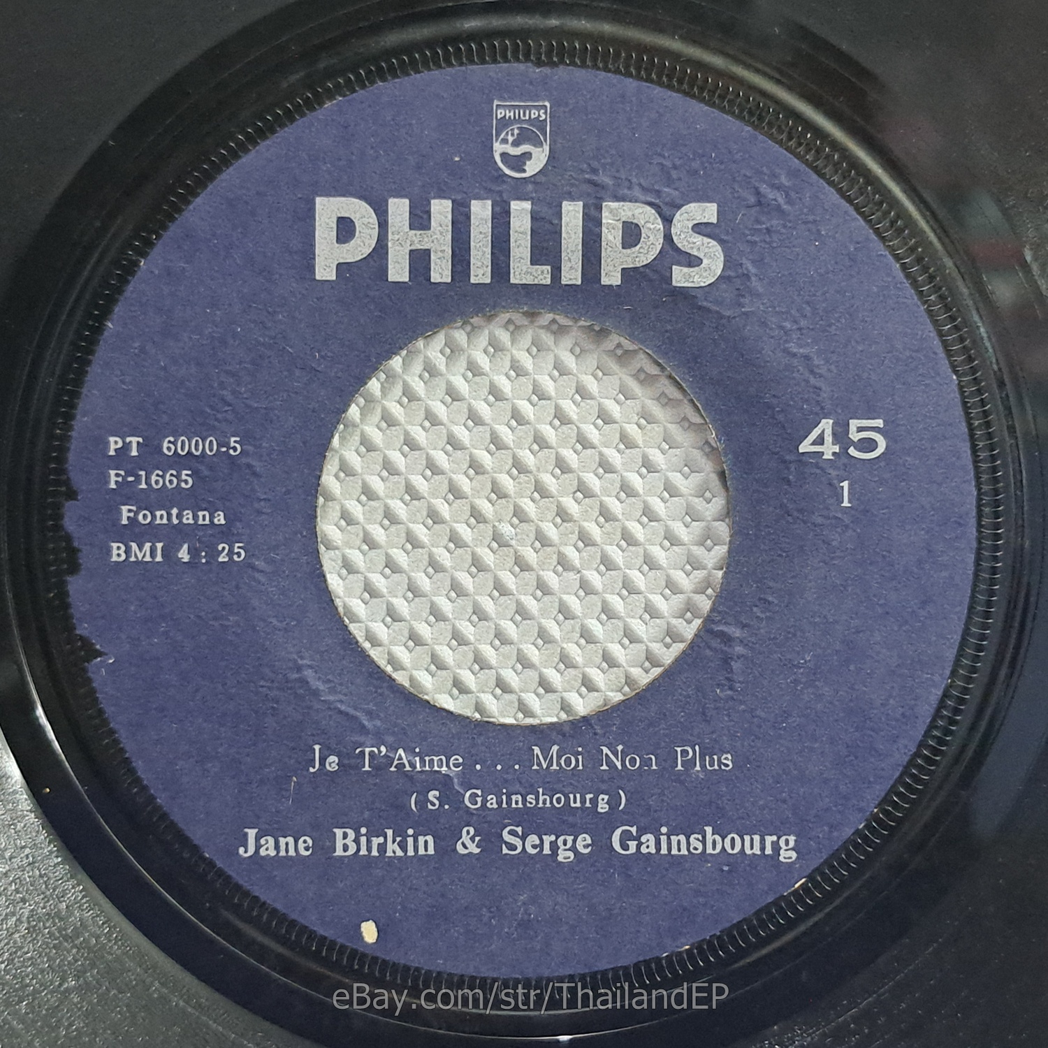 Jane Birkin & Serge Gainsbourg - Je T'Aime... Moi Non Plus (PT-60005) 7" Thai EP