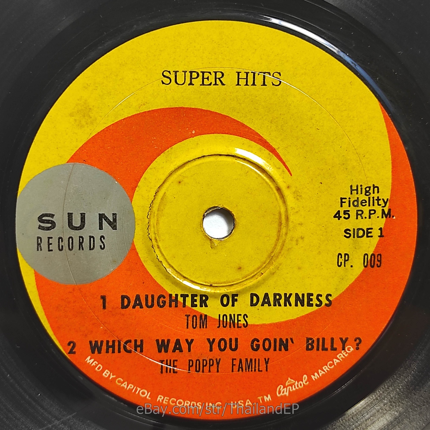 Tom Jones - DAUGHTER OF DARKNESS (CP. 009) 7" Thai EP